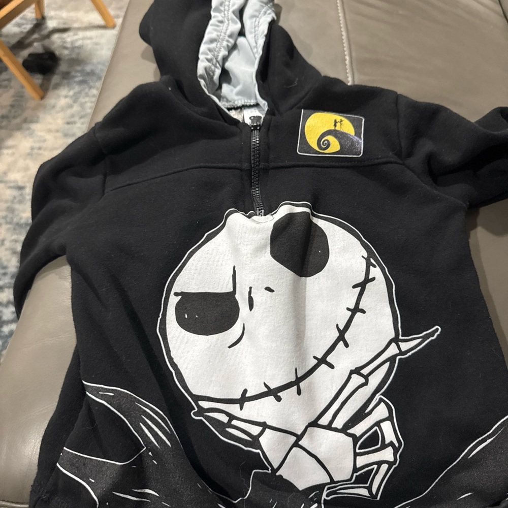 Disney The Nightmare Before Christmas Black Hoodie with Light Gray Lining